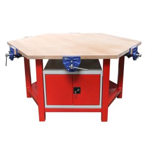 Flamefast 6 Person Hexagonal workbench with optional cupboard